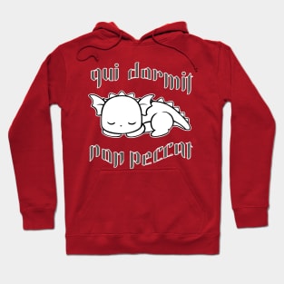 Dreaming dragon: calming shades of gray with gothic lettering Hoodie